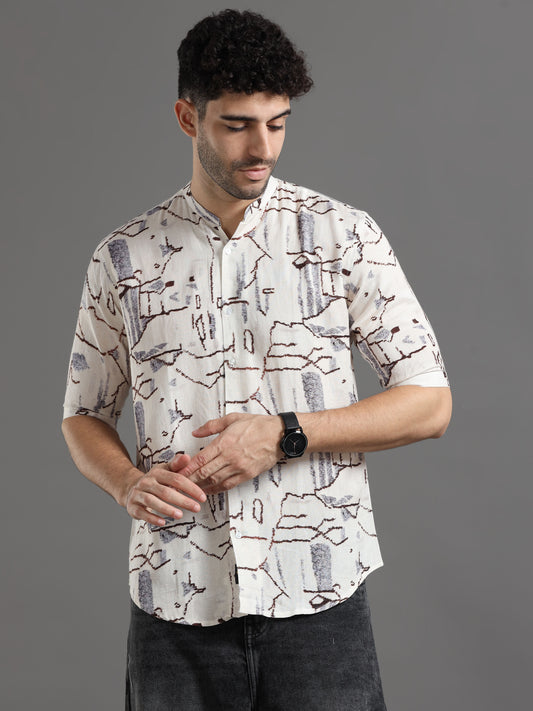 Abstract Casual Printed Shirt For Men