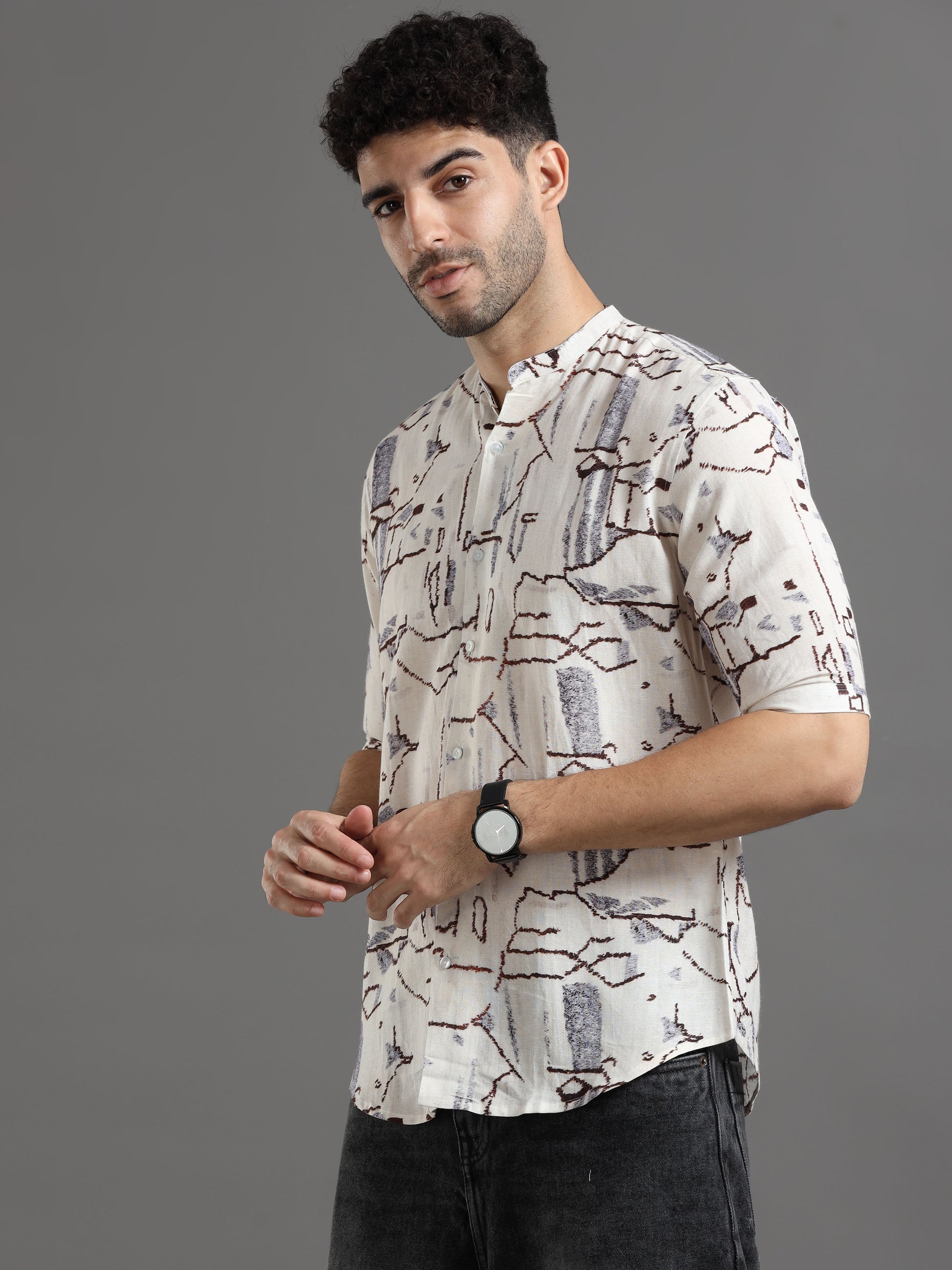 Abstract Casual Printed Shirt For Men