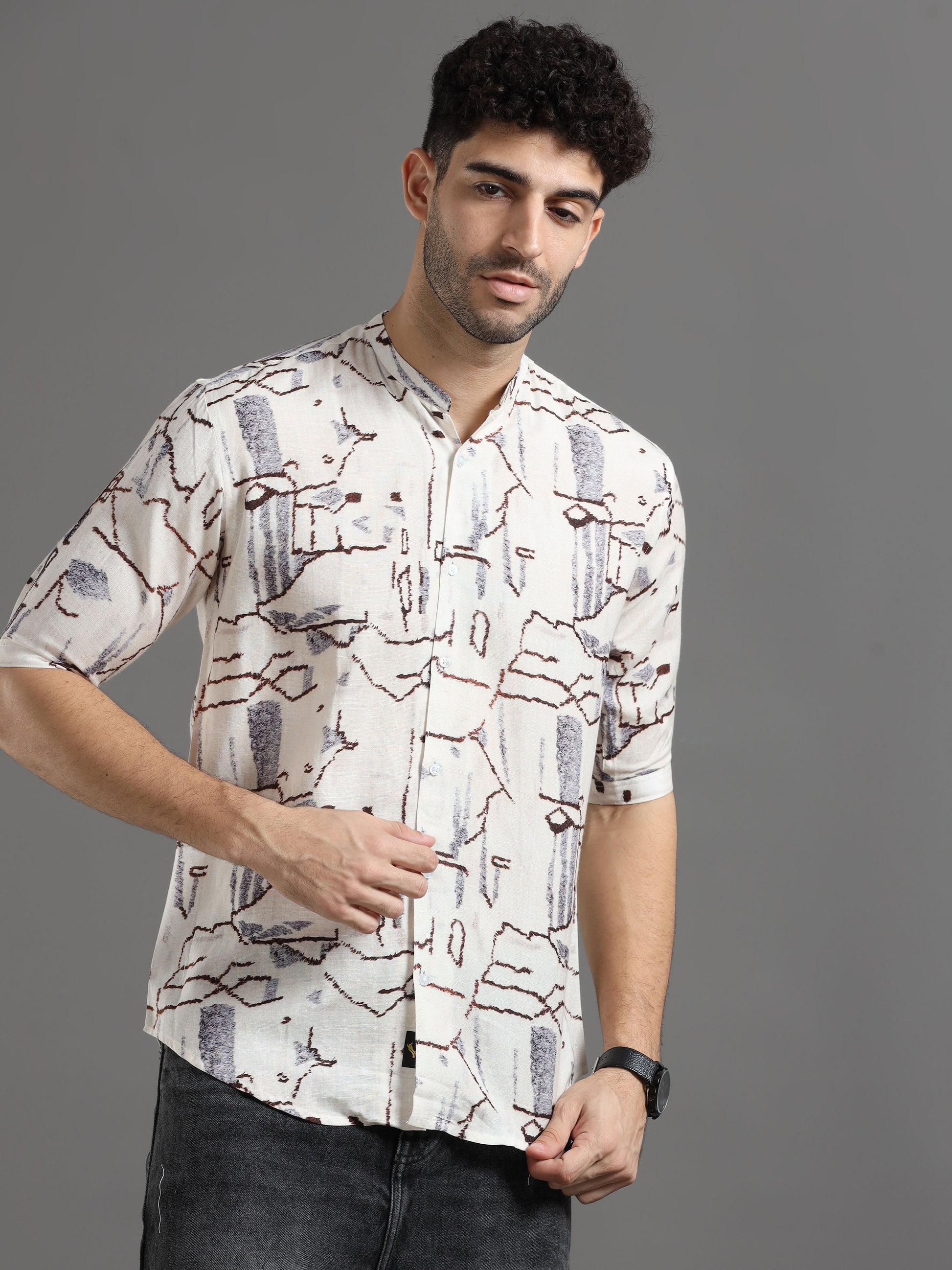 Abstract Casual Printed Shirt For Men