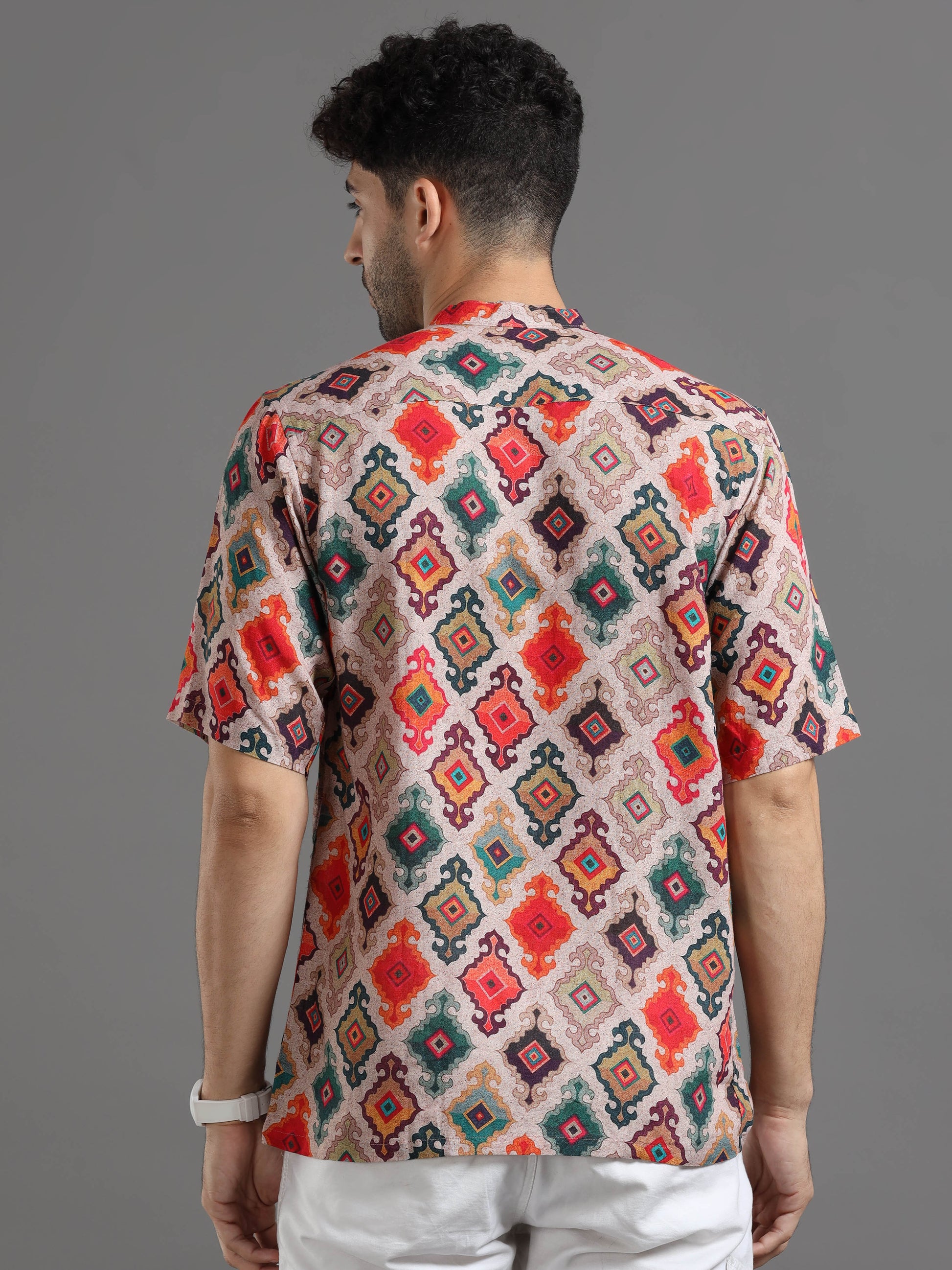 Chanderi Casual Printed Shirt for Men