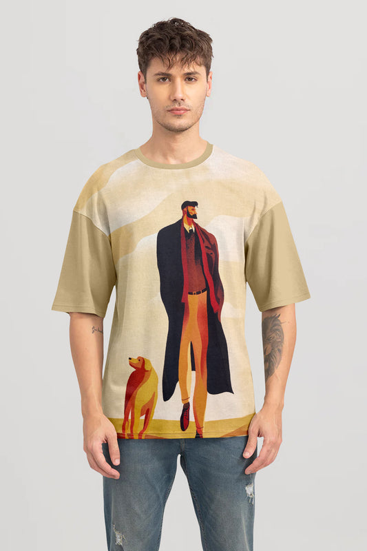 Charlie Davis Printed Oversized Unisex Linen T-Shirt