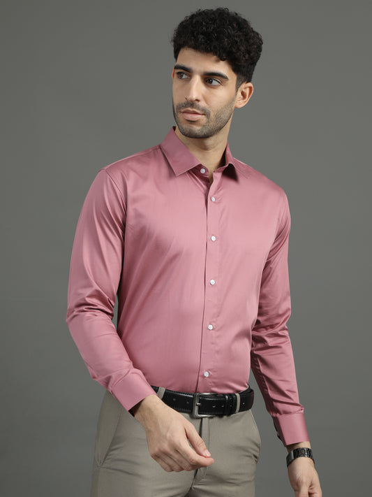 Pink Subtle Sheen Super Soft Premium Satin Cotton Shirt
