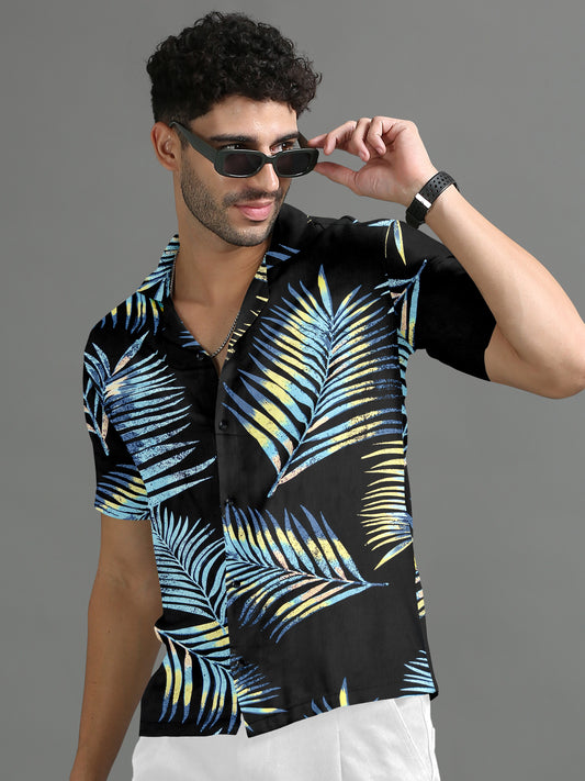 Feather Printed Premium Half Sleeve Shirt for Men